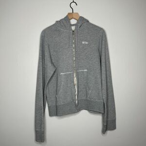 Abercrombie & Fitch VTG Womens Full‎ Zip Hoodie Sweater Large Gray 503 Preppy